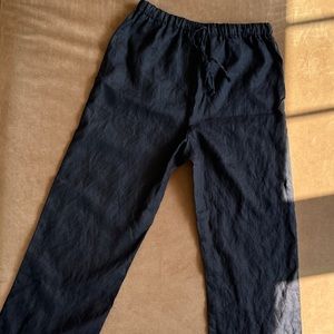 Reformation Olina Linen Pants Black Petites Small